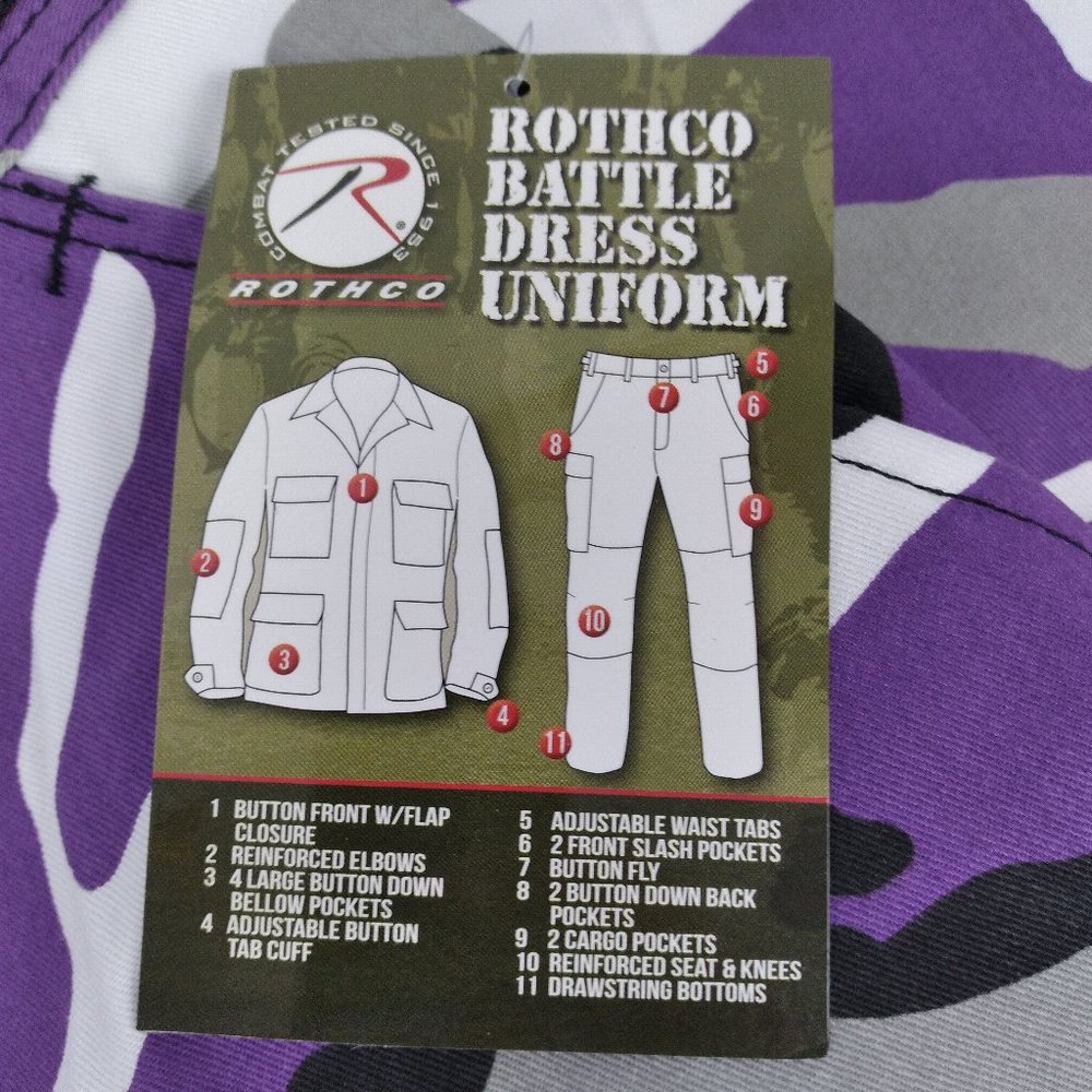 NWT Rothco Purple Camo Cargo Pants Small 27-31 - Picture 5 of 8